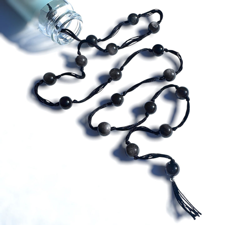 Silver Obsidian BackBeads