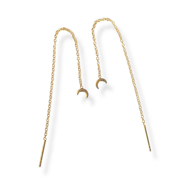 Tiny Crescent moon threaders