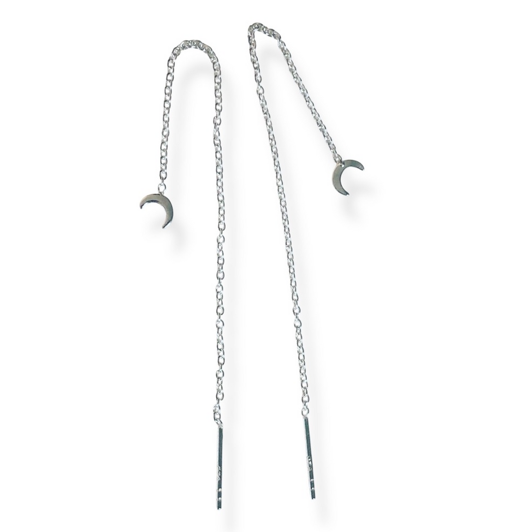 Tiny Crescent moon threaders