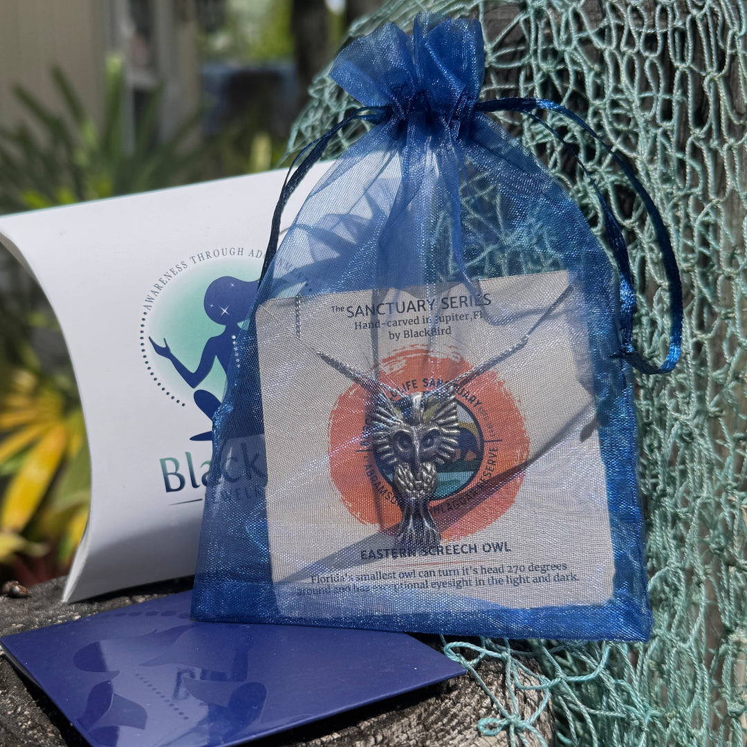 owl charm in with gift packaging