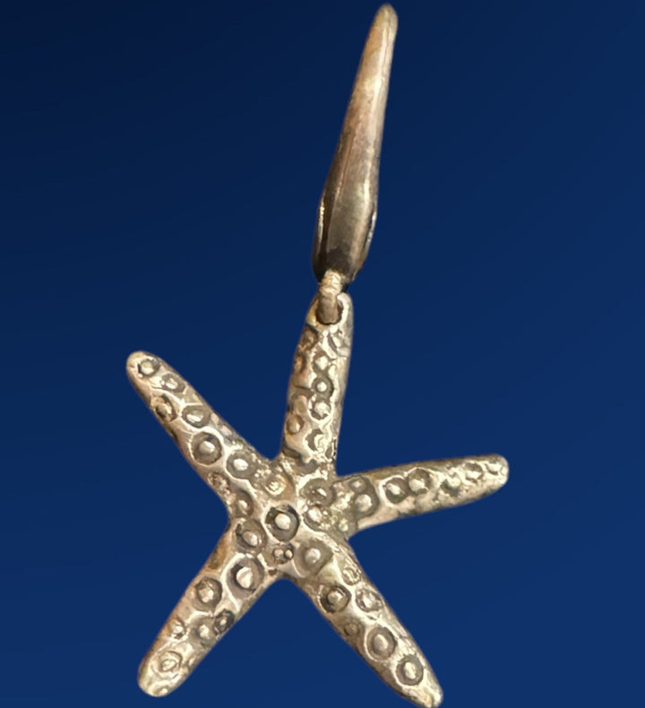 Starfish-shaped pendant on a blue background