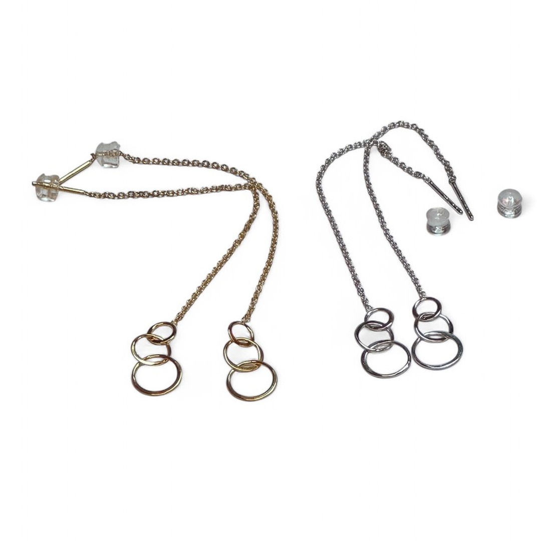 Triple Circle Threader earrings