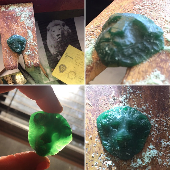 the hand carved wax for lost wax casting
