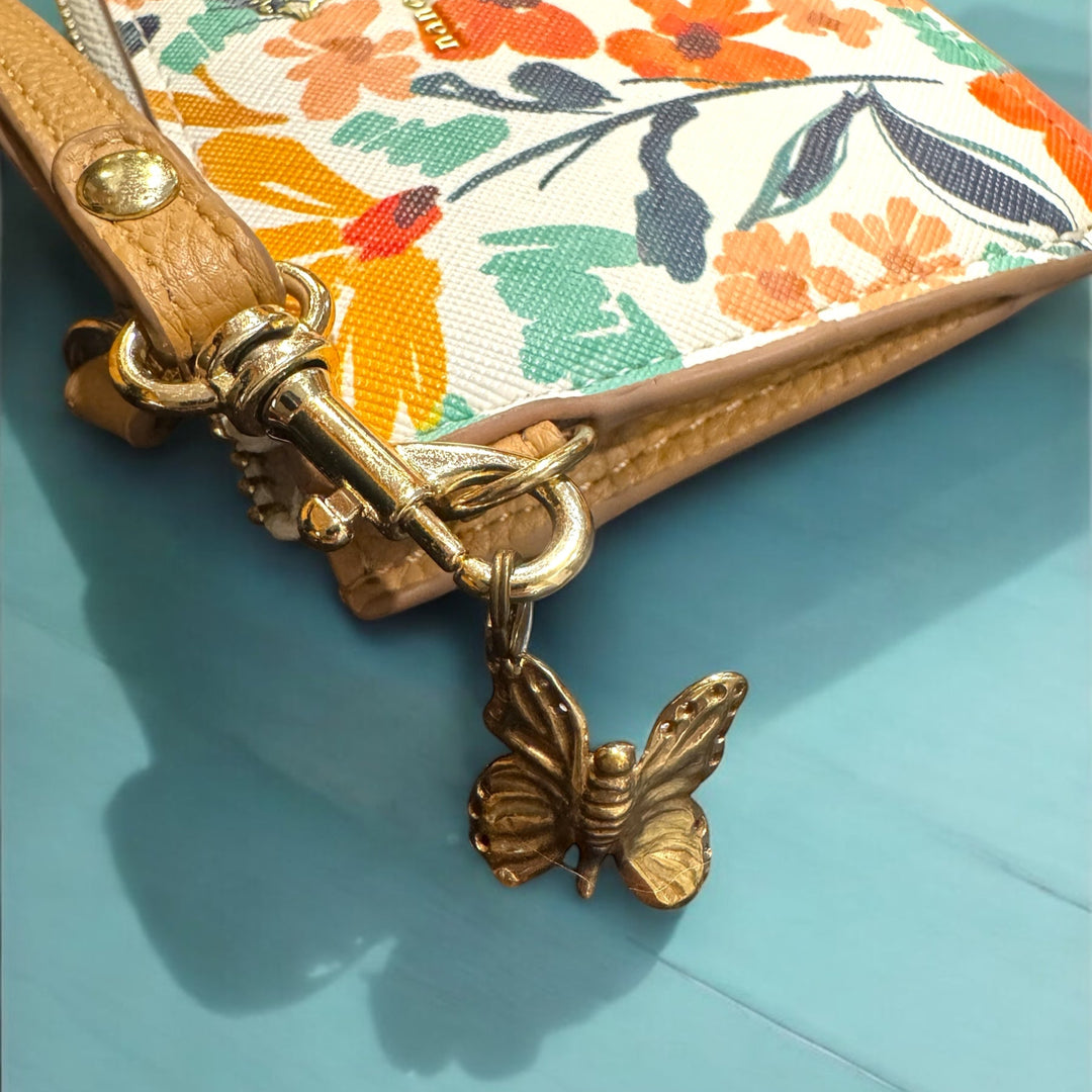 bronze butterfly clip on purse 