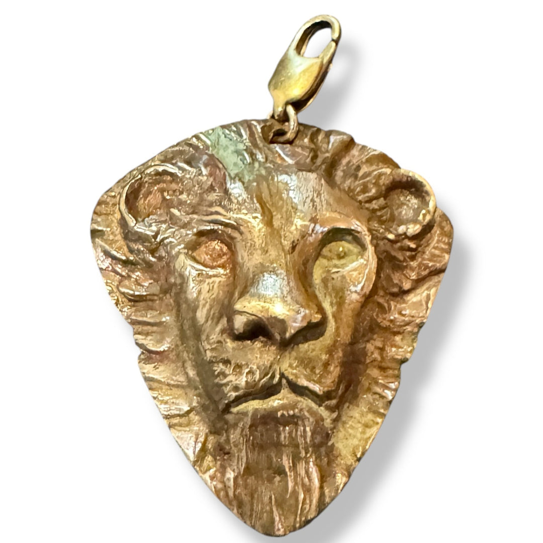 gold lion head charm 
