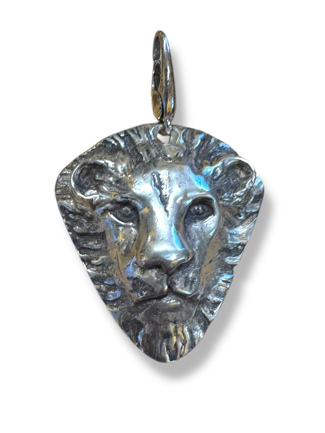 large silver lion head charm 