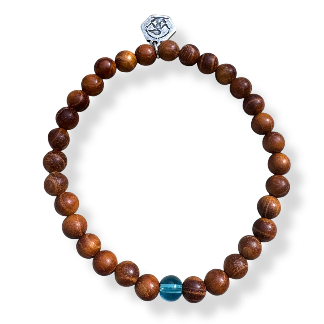 blue mind bracelet with blue marble 